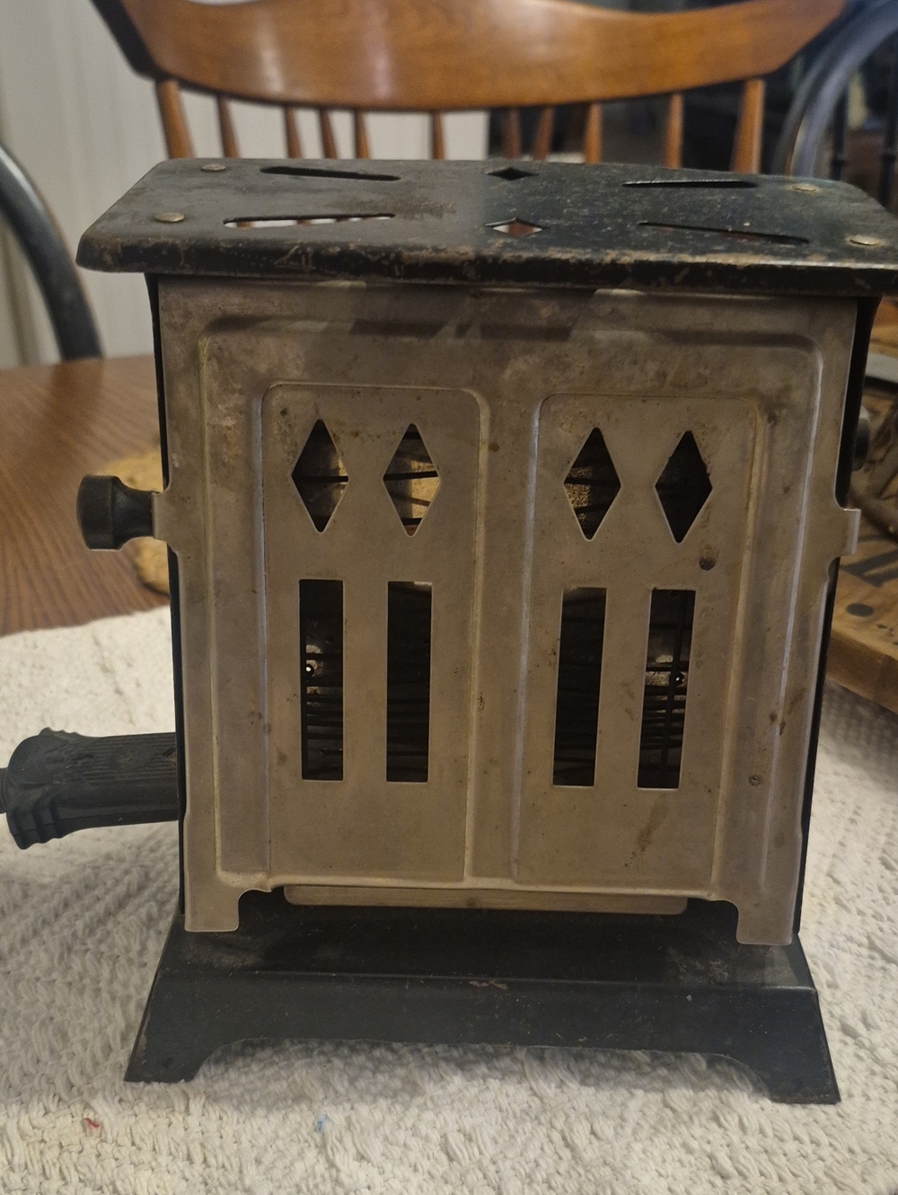 Vintage Metal Toaster- Silver and Black